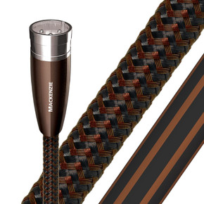 AUDIOQUEST Mackenzie 1.5M XLR-XLR pair. Solid perfect surface copper plus. Triple balanced. Hard-cell foam. Cold-welded -silver over copper TER Jacket - brown-black braid