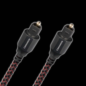 AUDIOQUEST Cinnamon 3M Optical cable. Low-Dispersion higher- purity fiber. Jacket - red - black braid.