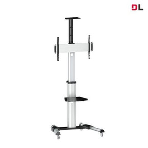 BRATECK 32''-70'' Telescopic Manual Height Adjust TV Cart. Max 50Kgs VESA support up to 600x400 Min VESA 200x200 (fits most 32"). Hidden cable management. Tilt, swivel & rotate. Color Black/silver TTV04-46TW