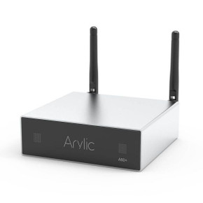 ARYLIC Amplifier Streamer. Supports WiFi & Bluetooth 5.0. Supports AirPlay DLNA - UPnP - Spotify & Qplay. Up to 50W x2 @4Ohm. RJ45 Port - WiFi Antenna Port - IR Remote.