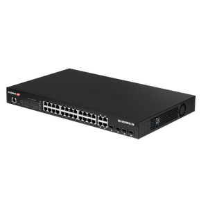EDIMAX 28-Port Surveillance Long Range Gigabit PoE+ Web Smart Switch with 2 Gigabit RJ45 & 2 SFP Ports. Max Power Budget 400W. Supports PoE up to 200m. IEEE 802.3af/at PoE Compliant. IP Surveillance VLAN
