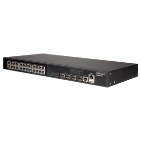 EDGECORE 24 Port Managed L2+/L3 Lite Gigabit Ethernet Switch with 4 x SFP+ 10G Uplink Ports. IPv6 Management with Low Power Consumption and Fanless Design.