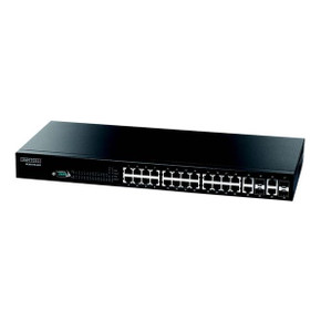 EDGECORE 28 Port Gigabit Managed L3 Switch. 24x GE RJ-45 - 2x 10G Uplink - 1x 10G SFP+ Expansion slot. Comprehensive QoS - Enhanced Security with Port