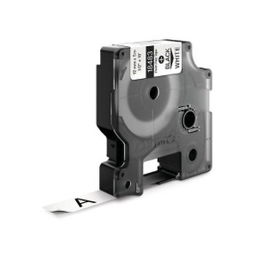 DYMO Genuine Rhino Industrial Labels-Permanent Polyester 12mm - Black on White.For labeling panels - blocks - faceplates - shelves - bins - beams &more. RoHS compliant. Temperature Rating -40C to +150C.