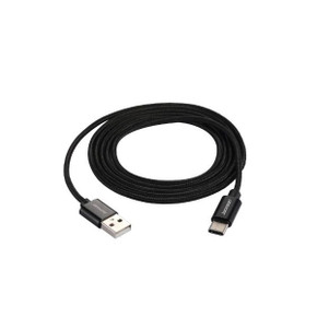 JACKSON 1.5m USB-A to USB-C Sync & Charge Cable. Braided Cable Provides Extra Durability - Black Colour.