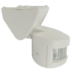 HOUSEWATCH Outdoor Motion Sensor. IP65. Detection Range Up to 12m. Detection Angle 180 Degree. Auto Off Time Adjustable. Wall/Ceiling Mount. White Colour.