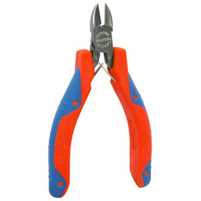 GOLDTOOL 110mm Diagonal Cutter Polished CRV Precision Plier. 11mm Cutter - Double Leaf Springs. Rubber Easy Grip Handles for Greater Comfort. Red/Blue Colour Handles. *Designed for Electronic Wire Only
