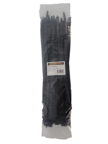 POWERFORCE Cable Tie Black UV 550mm x 12.7mm Weather Resistant Nylon. Pack of 100. Made from U.L. Approved Nylon 6/6 with Flamability Rating of UL 94V-2.