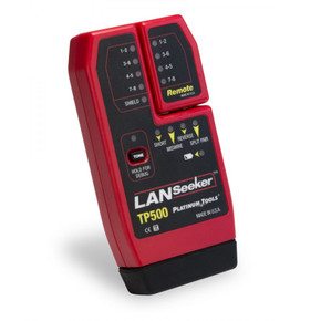 PLATINUM TOOLS LANSeeker Cable Tester & Tone Generator. Identify shorts - opens - miswires - reversed and split pairs. Auto on/off by detecting connected cable. Self stored remote unit.