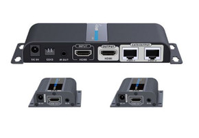 LENKENG 1-In-2-Out 1080P HDMI Extender. 1x HDMI in & 2x RJ45 out. Compatible with CAT6/6a/7 Cables - Transmit up to 40m - Plug & Play - Wall-mountable - Supports EDID - Includes 1x Transmitter & 2x Rx.