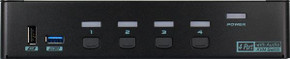 REXTRON 4 Port USB-A KVM Switch with Audio & Hotkey Control. 4 Computers Share Up to 4x USB HID Peripherals. Supports VGA - DVI - HDMI - DP. Supports 4K@60Hz