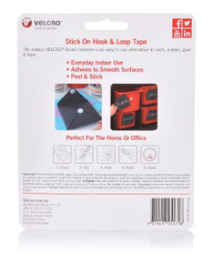 VELCRO Brand 25mm x 1m Stick On Hook & Loop Tape. Designed for General Purpose Simple and Mess-Free. Attach Light Weight Items up To 500g. Perfect for Art -