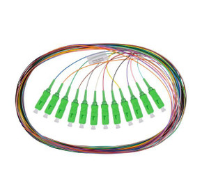 DYNAMIX 2M SC APC Pigtail G657A1 12 Pk Colour Coded, 900um Single-mode Fibre, Tight Buffer LSZH Jacket