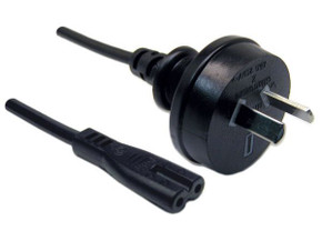 DYNAMIX 0.3M 2-Pin plug to C7 Figure 8 connector. 7.5A. SAA approved power cord. 0.75mm copper core. BLACK Colour.