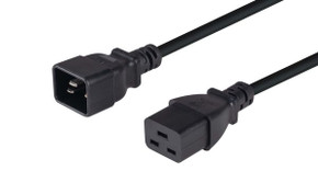 DYNAMIX 1M IEC 16A Power Extension Cord. (C20 Plug to C19 Socket) 1.5mm. BLACK COLOUR DYNAMIX 1M IEC 16A Power Extension Cord. (C20 Plug to C19 Socket) 1.5mm. BLACK COLOUR