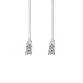 DYNAMIX 0.3m Cat6 White UTP Patch Lead (T568A Specification) 250MHz 24AWG Slimline Snagless Moulding with Unshielded Gold Plate Connector.