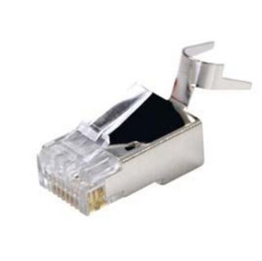 DYNAMIX RJ45 Cat6/6A 23AWG Solid Shielded Round Modular Plug . 20pc Bag. 8P8C 50U with insert. Recommended tool: CT-8CSTPEXT