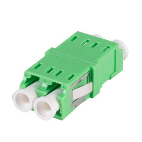 DYNAMIX Flangeless Fibre LC APC/LC APC Duplex Single-mode Joiner, Ceramic sleeve, Green colour