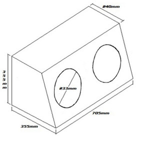 Subwoofer Box For 2 X 10" Sub Double Black