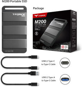 Team T-Force 1.8" Full Usb3.2 M200 1Tb Portable Ssd Retail W/C (Cable)