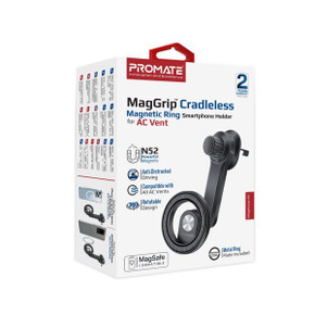 PROMATE MagGrip 360 Cradleless AC Vent Magnetic Ring Smartphone Holder. Designed for AC Vent with Secure Grip. Metal Ring Included. Perfect for All Phones & Cases. 
