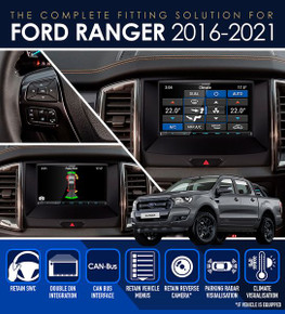 Fitting Kit Ford Ranger (Px2 & Px3) 2015 - 2022 (8" Display Snyc 3) (Black) Complete Kit