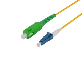 DYNAMIX 1M 9u SCAPC/LC Simplex Single Mode G657A1 Bend Insensitive Fibre Lead. Yellow LSZH Jacket   