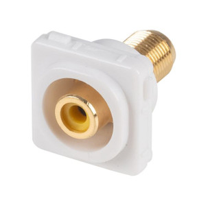 AMDEX Yellow RCA to F Connector. Gold Plated    