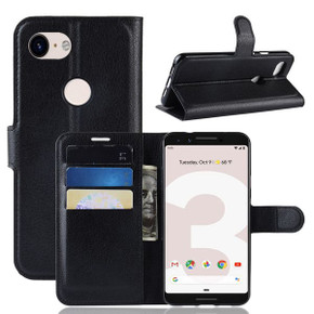 Google Pixel 3A      Pu Wallet Case    [Black]