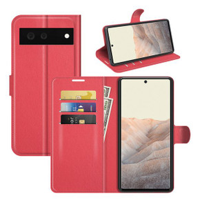 Google Pixel 6      Pu Wallet Case    [Red]