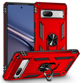 Google Pixel 7a      Military Armour Ring Case    Red