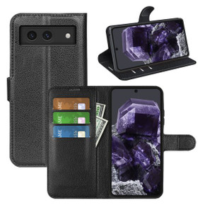 Google Pixel 8A      Pu Wallet Case    [Black]
