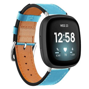 Fitbit Versa 3      PU Leather Strap   Blue
