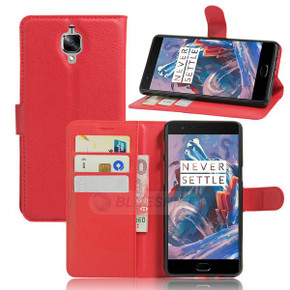 Oneplus 3/3T      Pu Wallet Case    [Red]