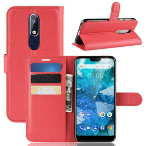 Nokia 7.1      Pu Wallet Case    [Red]