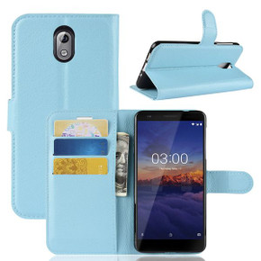 Nokia 3.1      Pu Wallet Case    [Lightblue]