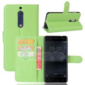 Nokia 5      Pu Wallet Case    [Green]