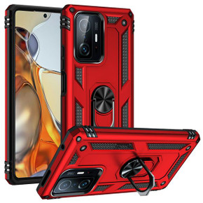 Xiaomi 11T Pro Military Armour Ring Case Red Xiaomi 11T Pro Military Armour Ring Case Red