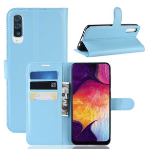 Galaxy A50      Pu Wallet Case    [Lightblue]