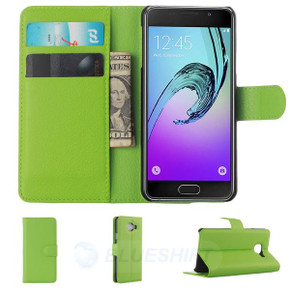 Galaxy A3 2016      Pu Wallet Case    [Green]