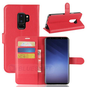 Galaxy S9 Plus      Pu Wallet Case    [Red]