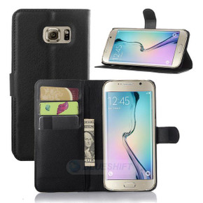 Galaxy S6 Edge Plus      Pu Wallet Case    [Black]