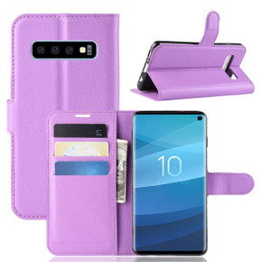 Galaxy S10      Pu Wallet Case    [Purple]
