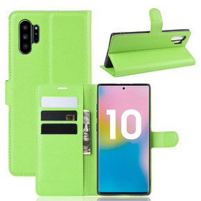 Galaxy Note 10 Plus      Pu Wallet Case    [Green]