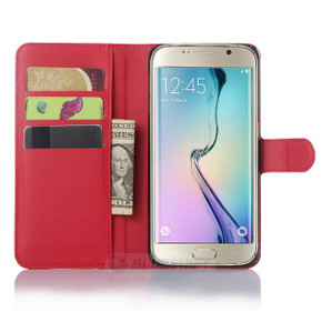Galaxy S6 Edge Plus      Pu Wallet Case    [Red]