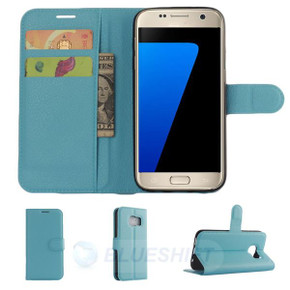 Galaxy S7      Pu Wallet Case    [Lightblue]
