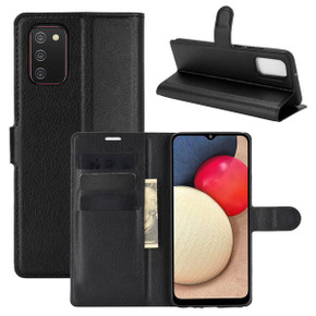 Galaxy A02S      Pu Wallet Case    [Black]