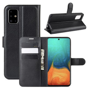 Galaxy A71      Pu Wallet Case    [Black]