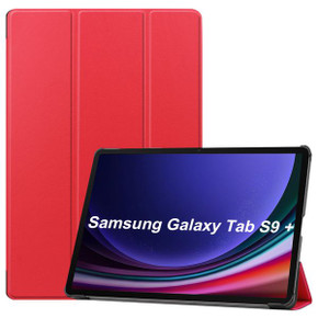 Samsung Galaxy Tab S9+ X810    Tri-Fold PU Case    Red