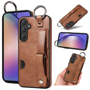 Samsung Galaxy A55 5G      Hand Strap PU Card Case    Brown
